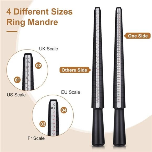 Jewelry Tool Kit with Mandrel Hammer and Ring Sizers US UK - Picture 2 of 7